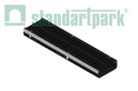 Лоток водоотводный пластиковый PolyMax Drive DN200 h97 с решеткой щелевой чугунной ВЧ кл.С250 (к-т)