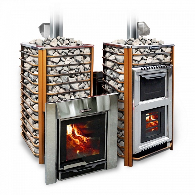 Печь для бани Ермак 36 Сетка-Люкс Inox, антрацит
