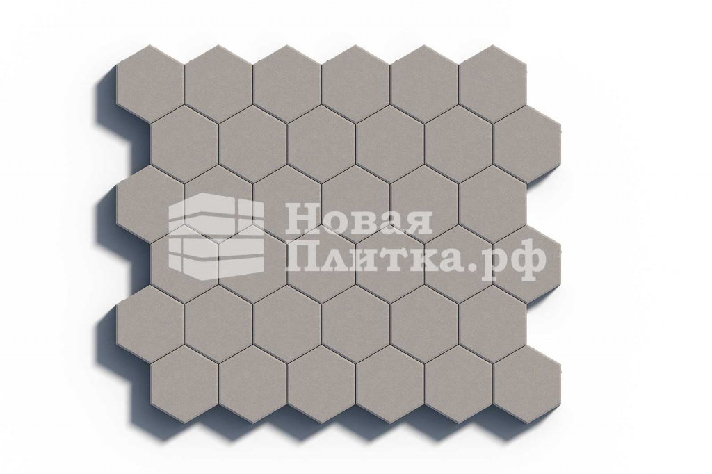 Тротуарная плитка Шестигранник, 218х190х70 мм, стандарт Белый
