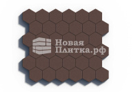 Тротуарная плитка Шестигранник, 218х190х70 мм, стандарт Коричневый