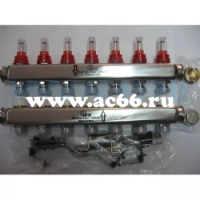 Коллект. группа IVR "804" нерж. 1", 7вых 3/4"(ЕК), расхдм., т/с вент. (180422507)