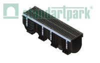 Лоток водоотводный пластик. PolyMax Drive DN200 h317 с решетк. щелевой чугунной ВЧ кл.D400 (к-т)
