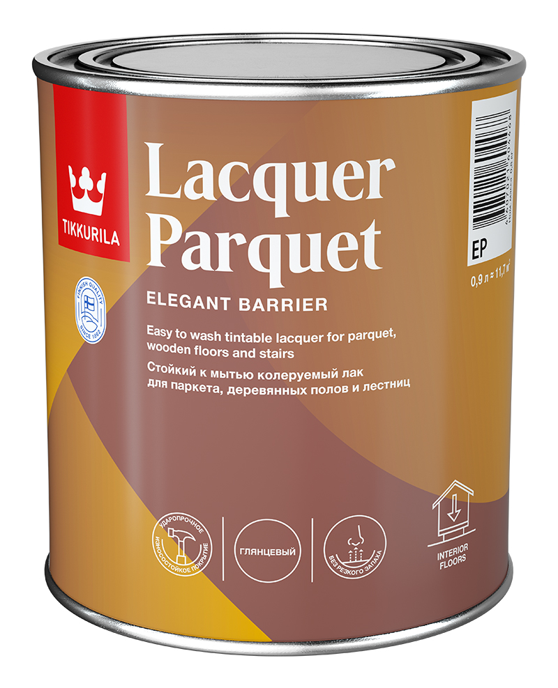 Лак паркетный Lacquer Parquet/EURO KIRI EP глянцевая 0,9л