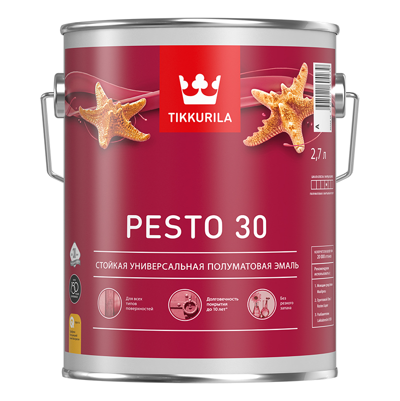Краска EURO PESTO 30 A полуматовая 2,7л