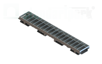 Лоток водоотводный PolyMax Drive DN100 h60 пластиковый с решеткой ячеистой ОС кл.А (комплект)
