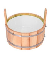 Шайка двуручная 12л с нержавеющей вставкой (ольха) Банный Эксперт