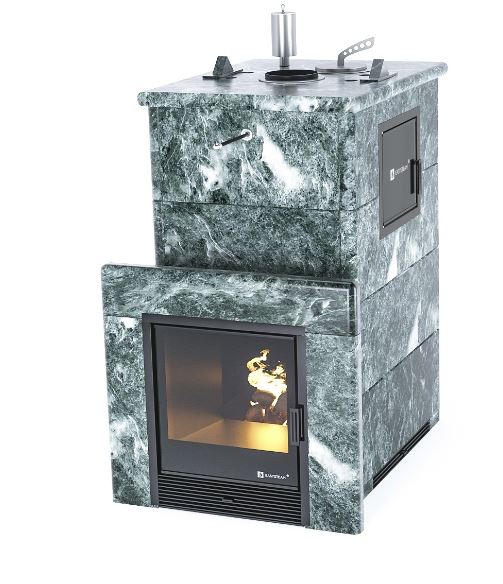 Печь для бани ИзиСтим Геленджик М2 Premium в 4-х кожух змеевик закр.верх бок.вход справа AISI 321