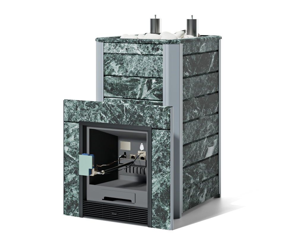 Печь для коммерческой бани ИзиСтим Ялта 40К Premium (змеевик) (2024) с ГГУ-40 AISI 321