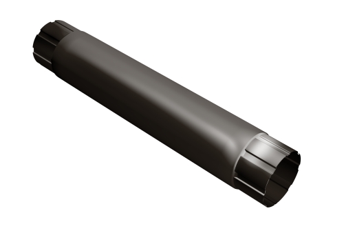 Труба соединительная круглая 1м GL PU 125/90 мм ме (Коричневый)