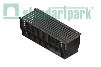 Лоток водоотводный пластик. PolyMax Basic DN300 h354 с решетк. ячеистой стальной кл. А15 (комплект)