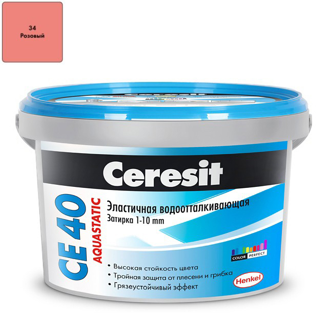 Затирка Ceresit CE40 Aquastatic №34 розовая