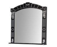 Зеркало со шкафом Atoll Александрия 875*835*140 black (чёрный патина серебро)