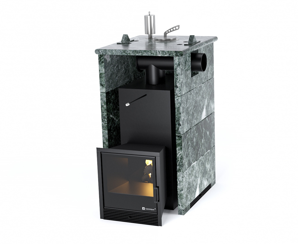 Печь для бани ИзиСтим Анапа Premium в трехстор. кожухе змеевик закр.верх с боковым подкл. справа