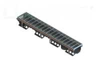 Лоток водоотводный PolyMax Drive DN100 h120 пластиковый с решеткой ячеистой ОС кл.А (комплект)