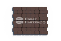 Тротуарная плитка Комплект Классико из 2-х камней, высота 80 мм, стандарт Коричневый