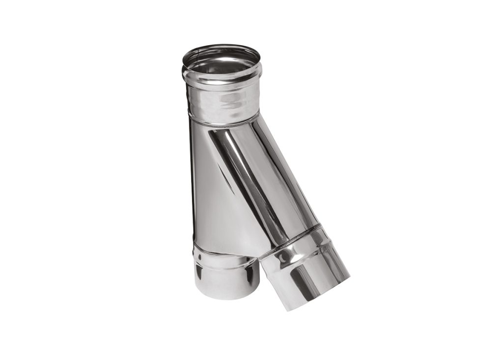 Тройник Феррум угол 135°, нержавеющий (430/0,5мм), ф180, по воде