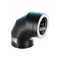 Колено Craft утепленное угол 90° нержавеющее (316/0,8/304/0,5мм) ф150/250 по воде черн., Cerablanket