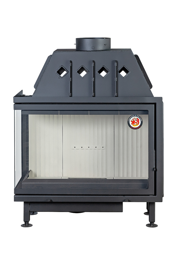 Топка каминная Альфа 1000 L два стекла левая, патрубок ф250, ЭкоКамин