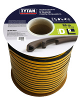 Уплотнитель для окон и дверей D 50m x 21mm x 15mm  черный