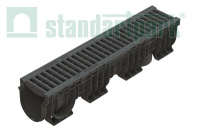 Лоток водоотводный пластик. PolyMax Basic DN150 h217 с решетк. пластик. ячеистой кл. А15 (комплект)