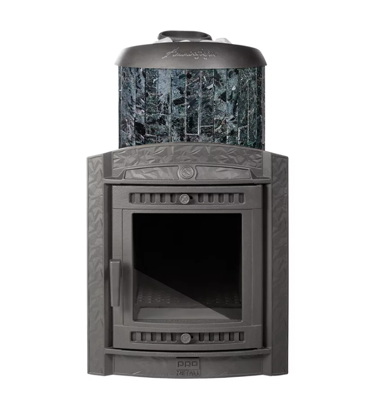 Печь для бани ПроМеталл Атмосфера XL в ламелях наборный пироксенит