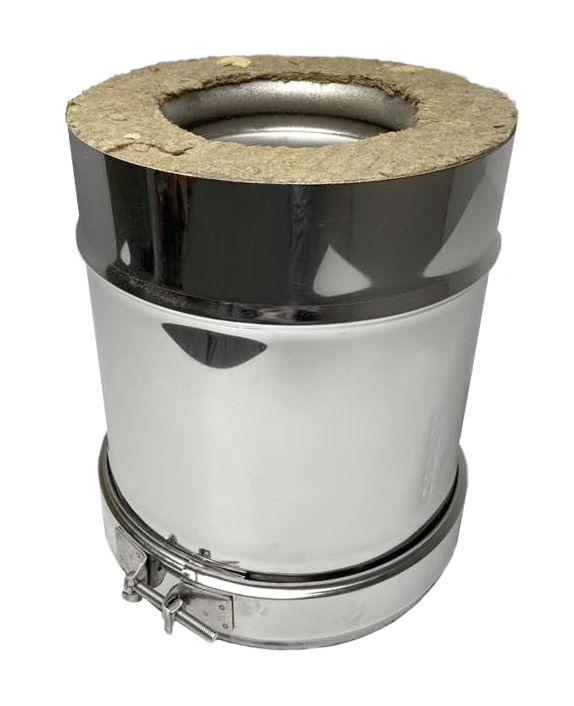 Дымоход Craft утепленный нержавеющий (316/0,8/304/0,5) ф120/220 L=1м по воде, Cerablanket черный