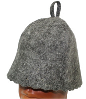 Шапка для бани "Серая"  Бацькина баня