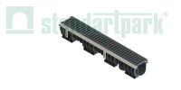 Лоток водоотводный PolyMax Drive DN100 h170 пластик. с решетк. щелевой чугунной ВЧ кл.D (комплект)