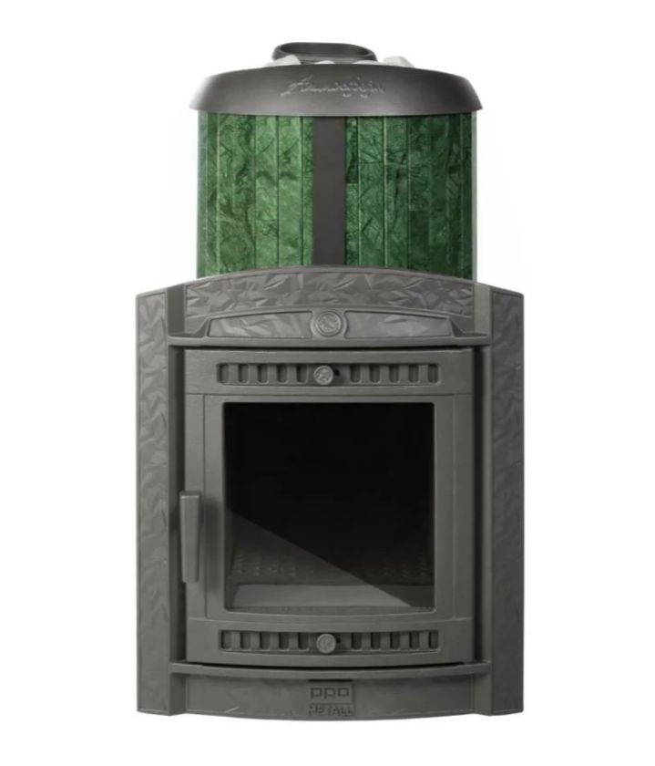 Печь для бани ПроМеталл Атмосфера XL в ламелях Верде Гватемала наборный рисунок