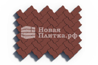 Тротуарная плитка Волна, 236х126х80 мм, стандарт Красный
