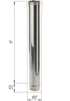 Дымоход нержавеющий (430/0,5 мм) ф250 L=1,0м