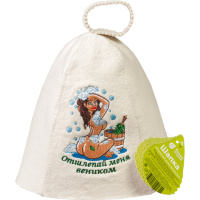 Шапка для бани Отшлепай меня веником! Банные штучки