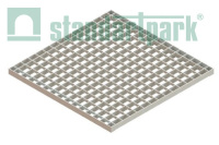 Решетка PolyMax Basic ячеистая стальная оцинкованная 33х33х2 к дождеприемнику 500х500 кл. А15