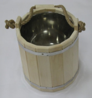 Ведро "Емеля" 10л, с нержавеющей вставкой, Банный Эксперт