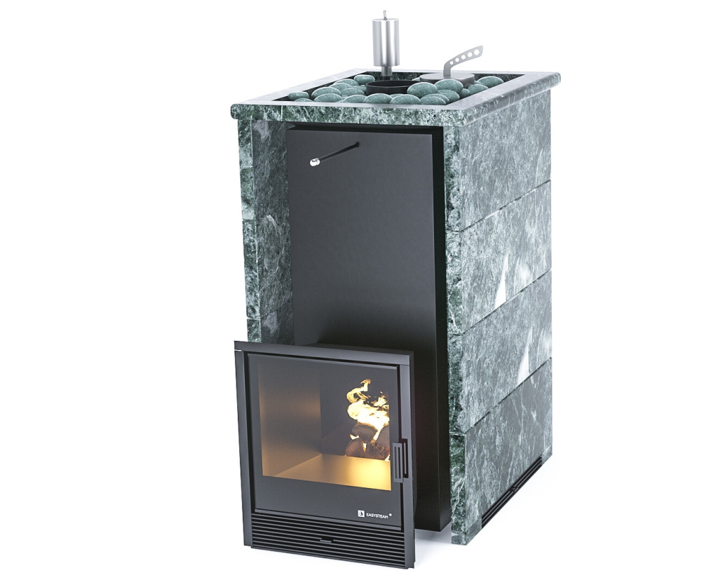 Печь для бани ИзиСтим Геленджик Premium в 3-х.кожух змеевик открыт.верх