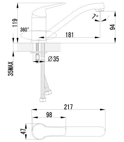 Смеситель для кухни Lemark Plus Advance LM1204C (с поворотным изливом)