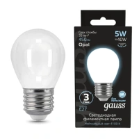 Светодиодная филаментная лампа Gauss Шар 5W 450Lm 4100K E27 105202205