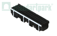 Лоток водоотводный пластик. PolyMax Drive DN200 h217 с решетк. чугунной «шина» ВЧ кл. Е600 (к-т)