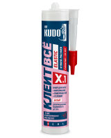 Клей KUDO КЛЕИТ ВСЁ ELASTIC на основе гибридных полимеров, белый,  280 мл KX-1W