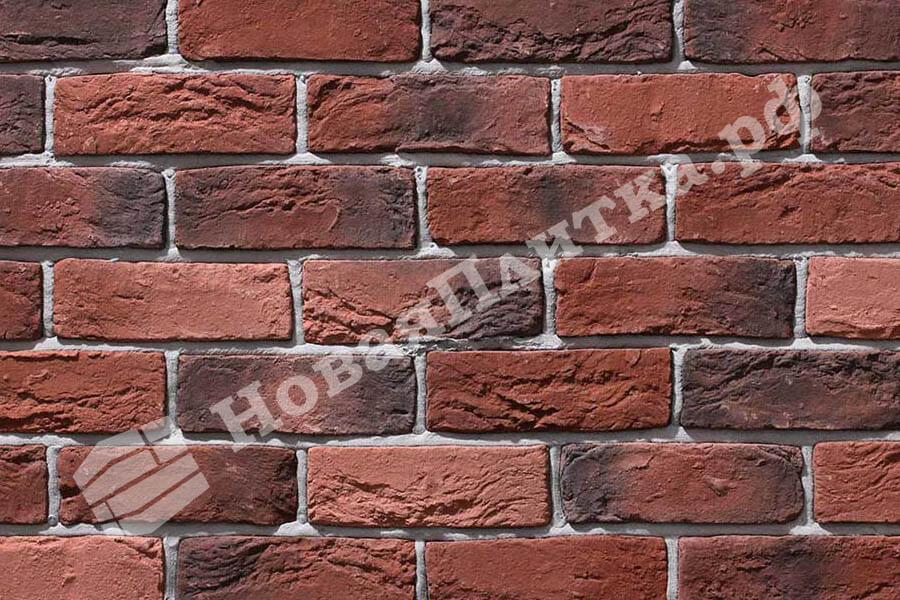 Декоративный кирпич  "Шамотный кирпич" 12-18, угловой элемент Декоративный кирпич  "Шамотный кирпич" 12-18, угловой элемент