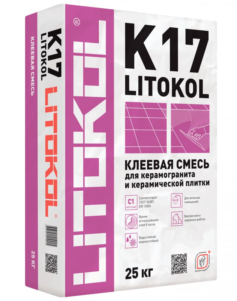 Клеевая смесь Litokol K17 (класс C1) 25 кг Клеевая смесь Litokol K17 (класс C1) 25 кг