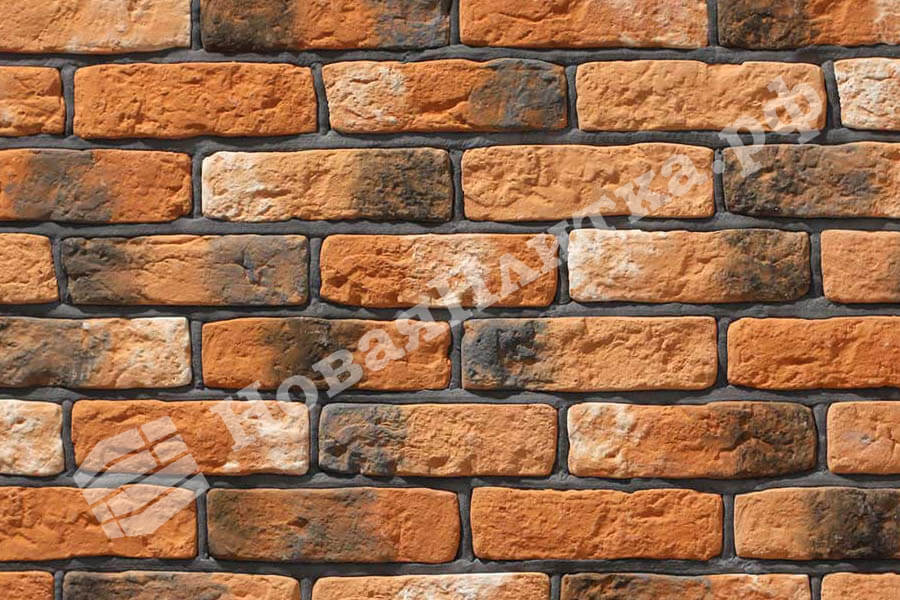 Декоративный кирпич  "Старый кирпич" 09-22, угловой элемент Декоративный кирпич  "Старый кирпич" 09-22, угловой элемент