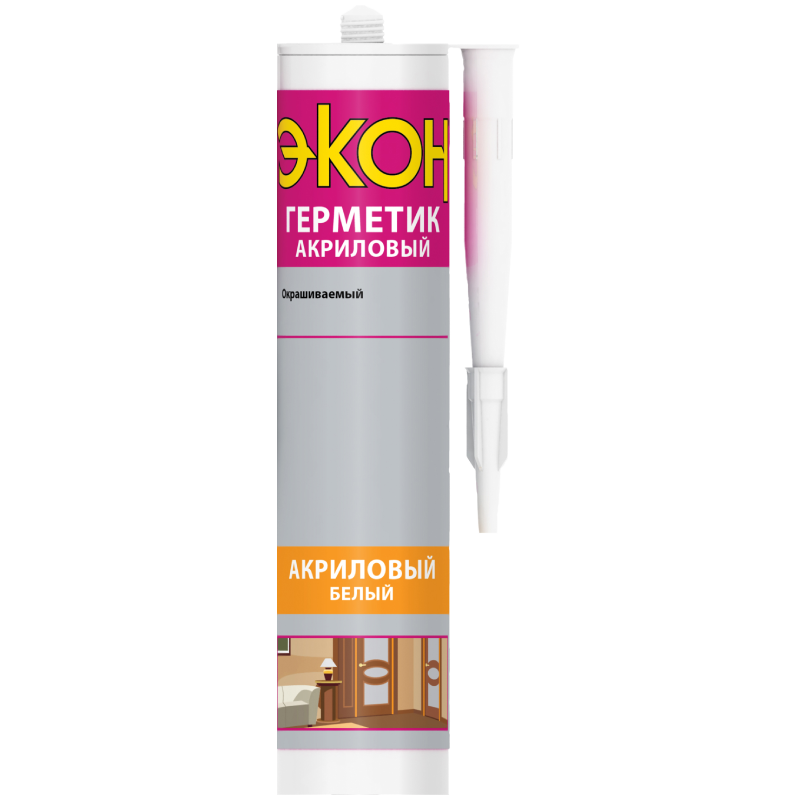 Герметик Акриловый Универсальный Морозостойкий  "ЭКОН" белый 420гр. Герметик Акриловый Универсальный Морозостойкий  "ЭКОН" белый 420гр.