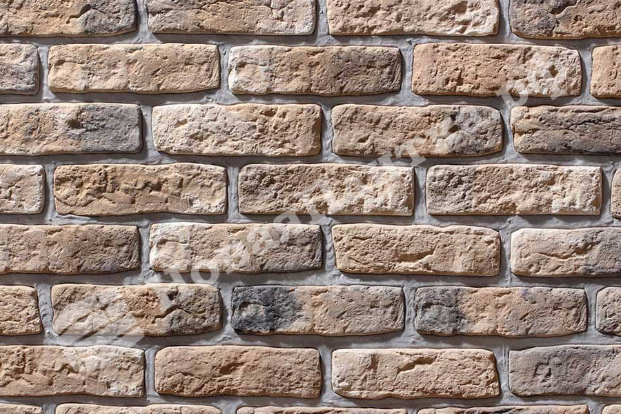 Декоративный кирпич  "Старый кирпич" 09-02, плоский элемент Декоративный кирпич  "Старый кирпич" 09-02, плоский элемент