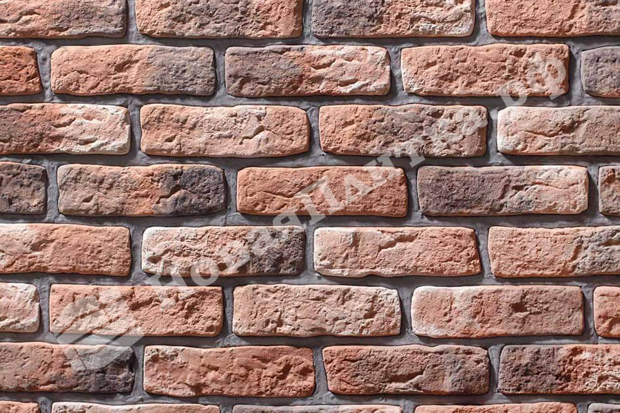 Декоративный кирпич  "Старый кирпич" 09-01, угловой элемент Декоративный кирпич  "Старый кирпич" 09-01, угловой элемент