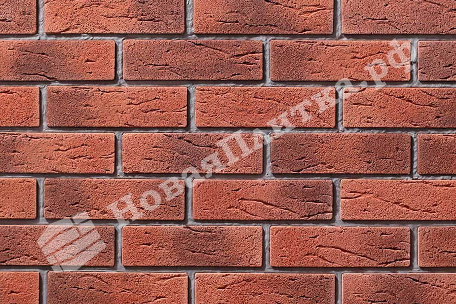 Декоративный кирпич  "Тонкий кирпич Мега" 07-01, плоский элемент Декоративный кирпич  "Тонкий кирпич Мега" 07-01, плоский элемент