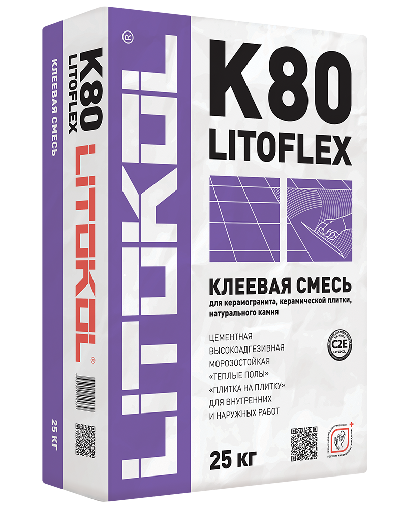 Клеевая смесь LitoFlex K80, 25 кг Клеевая смесь LitoFlex K80, 25 кг