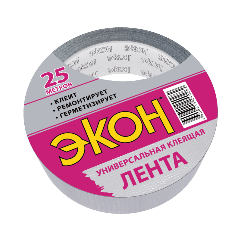 Лента  (ХозЛента ЭКОН Универсальная) 25 м. серебристая Лента  (ХозЛента ЭКОН Универсальная) 25 м. серебристая