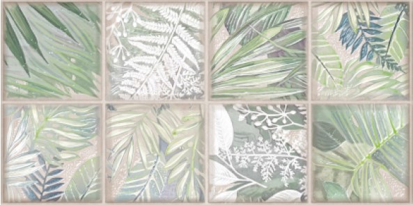 Декор настенный Maiolica Collage Crema 315x630 зеленый Декор настенный Maiolica Collage Crema 315x630 зеленый