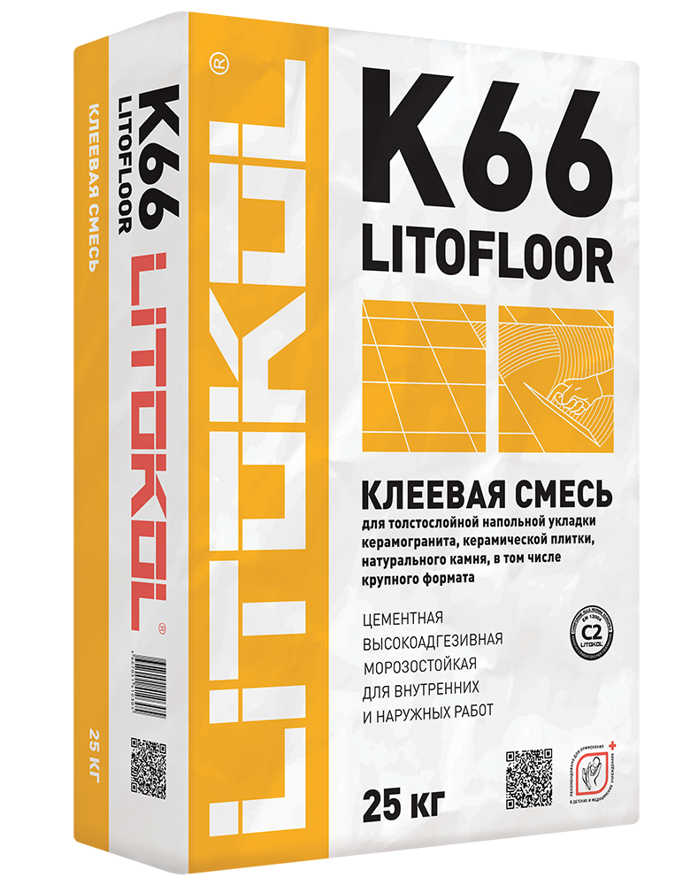 Клеевая смесь LitoFloor K66, 25 кг Клеевая смесь LitoFloor K66, 25 кг